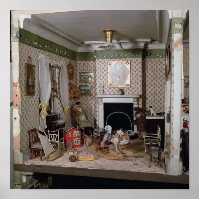 Nursery med leksak från Miss Miles House, 1890 Poster (Framsidan)