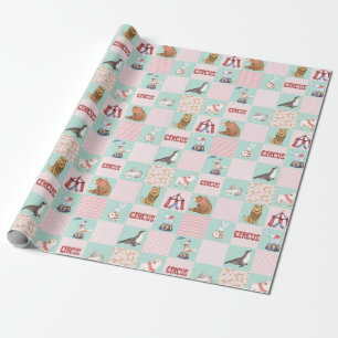 Nursery Patchwork Circus Pastell Mönster Presentpapper