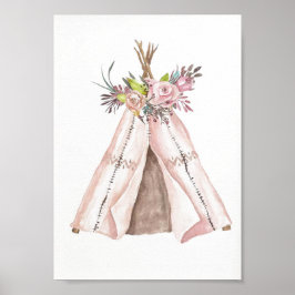 Nursery Poster - Woodland Teepee