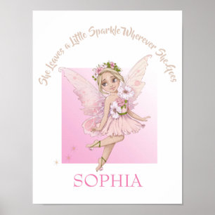 Nursery Quote Cute Fairy Rosa Gnistra Poster