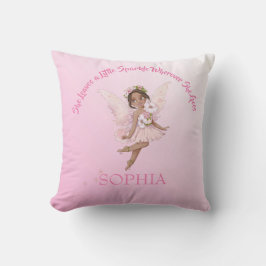 Nursery Quote Cute Fairy Rosa Mörk Hair Kudde