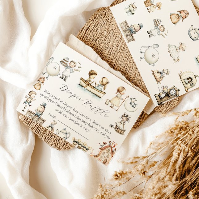 Nursery Rhyme Baby Shower diaper raffle Tilläggskort (Skapare uppladdad)