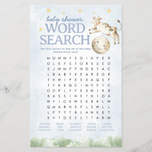 Nursery Rhyme Baby Shower Ord Search Activity Flygblad