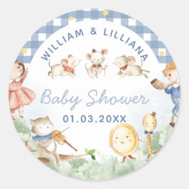 Nursery Rhyme Baby Shower Sticker Runt Klistermärke