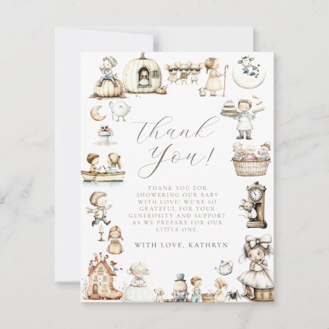 Nursery Rhyme Baby Shower Tack Kort (Framsida)