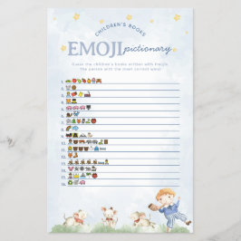 Nursery Rhyme Emoji Pictionary Baby Shower Game Flygblad