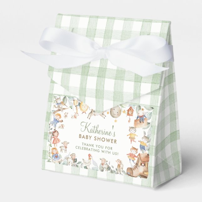 Nursery Rhyme Greenery Baby Shower 1:a födelsedage Presentaskar (Framsidan Sidan)