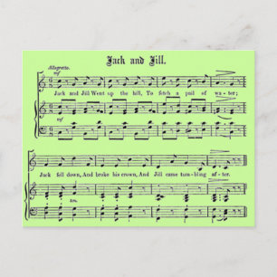 Nursery Rhyme Jack och Jill Postcard Vykort