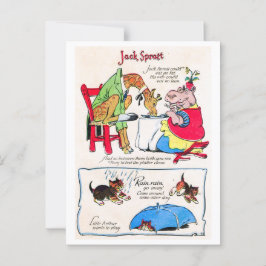 Nursery Rhyme - Jack Spratt, Rain Rain, Go Away Vykort