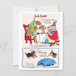Nursery Rhyme - Jack Spratt, Rain Rain, Go Away Vykort