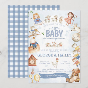 Nursery Rhyme Mor Goose Baby Shower Inbjudningar