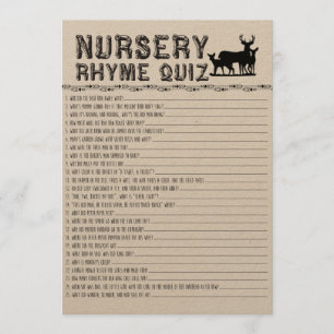 Nursery Rhyme Quiz Baby Shower-spel Inbjudningar