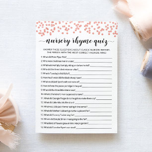 Nursery Rhyme Quiz Baby Shower-spelkort Inbjudningar
