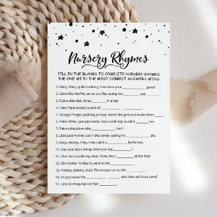 Nursery Rhyme Quiz Baby Shower-spelkort Inbjudningar