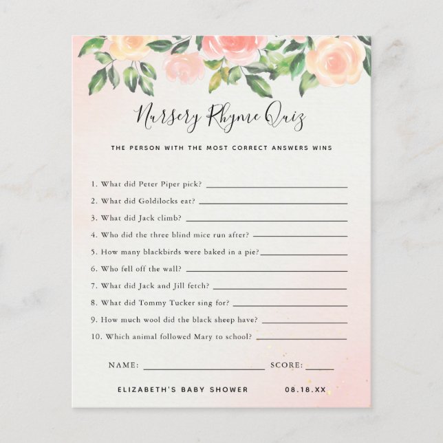 Nursery Rhyme Quiz | Barnstödsspel (Framsida)