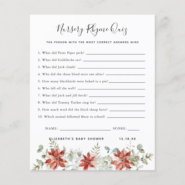 Nursery Rhyme Quiz | Barnstödsspel (Framsida)