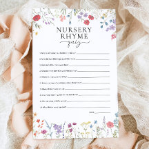 Nursery Rhyme Quiz Boho Baby Shower-spel