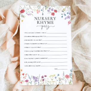 Nursery Rhyme Quiz Boho Baby Shower-spel