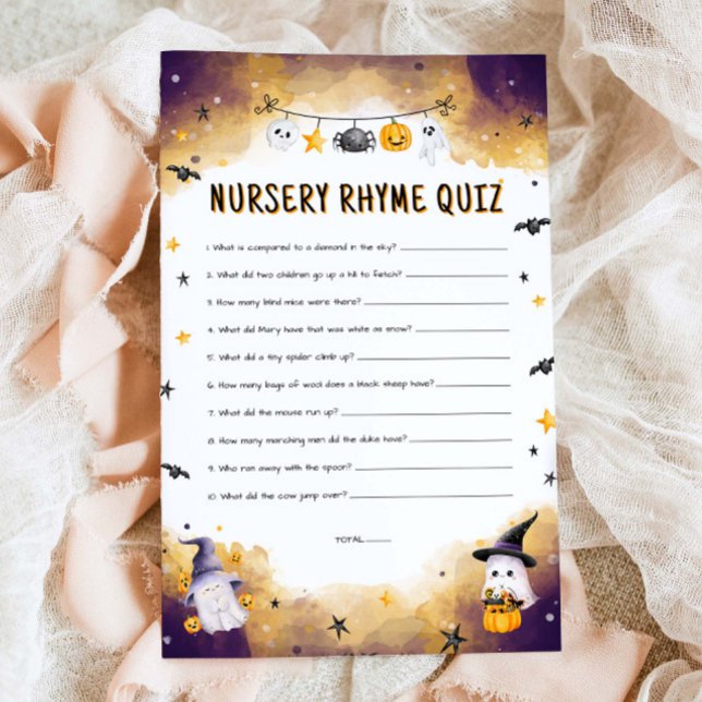 Nursery Rhyme Quiz Halloween Baby Shower-spel (Skapare uppladdad)
