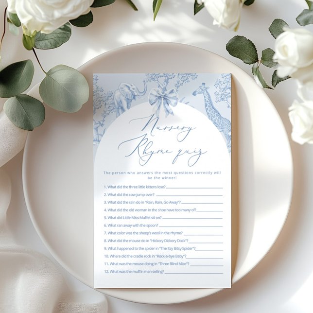 Nursery Rhyme Quiz Toile Safari babyduschspel (Skapare uppladdad)