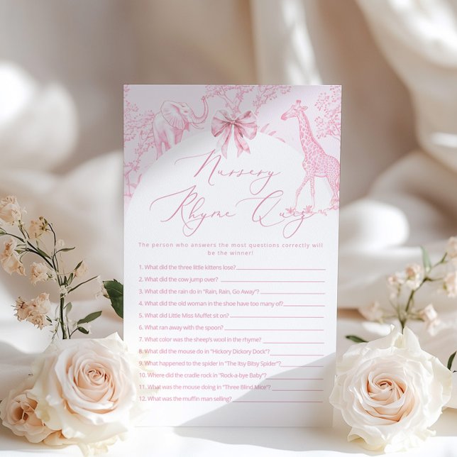 Nursery Rhyme Quiz Toile Safari babyduschspel (Skapare uppladdad)