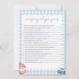 Nursery Rhyme Quiz Vinter Baby Shower-spel Inbjudningar