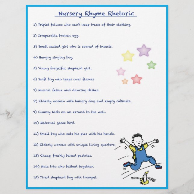 Nursery Rhyme Rhetoric Game - Boy Stil (Framsida)