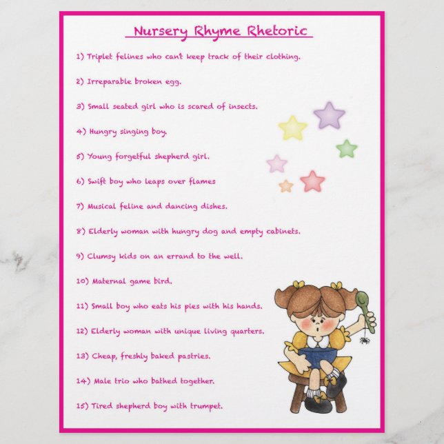 Nursery Rhyme Rhetoric Game - Girl Stil (Framsida)