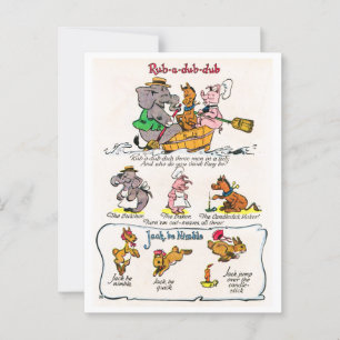 Nursery Rhyme - Rub a a Dub, Jack ska vara imble Vykort