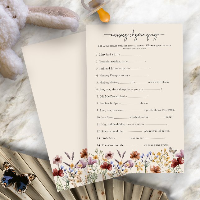 Nursery Rhyme-spel (Boho Floral Nursery Rhyme Game by Painted Paperie
)