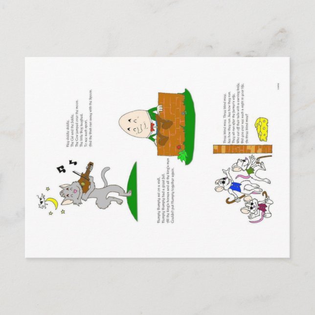 Nursery Rhyme Team Upp! Vykort (Framsida)