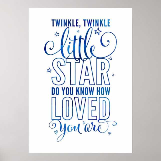 NURSERY RHYME twinkle, twinkle Little star blue Poster (Framsidan)