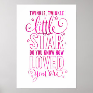 NURSERY RHYME twinkle, twinkle Small Star rosa Poster