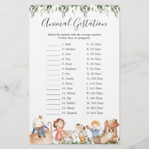 Nursery Rhymes Baby Shower Animal Gestame