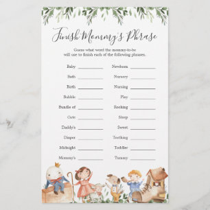 Nursery Rhymes Baby Shower Avslutar Mamma Phrase