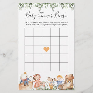 Nursery Rhymes Baby Shower Bingo Game