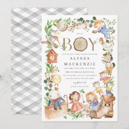 Nursery Rhymes Baby Shower Invitation Inbjudningar
