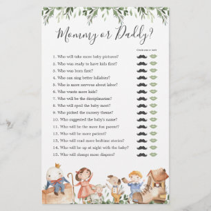 Nursery Rhymes Baby Shower Mamma eller pappa Game