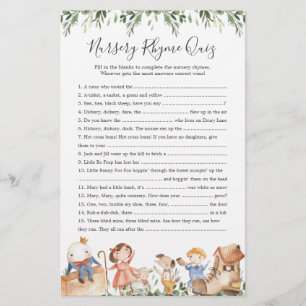 Nursery Rhymes Baby Shower Nursery Rhyme Quiz-spel
