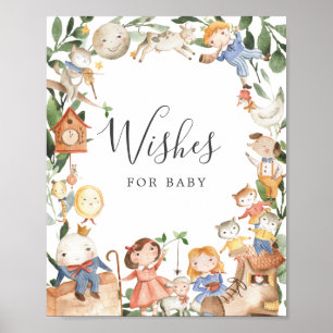 Nursery Rhymes Baby Shower Önskemål för Baby-tecke Poster