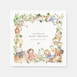 Nursery Rhymes Baby Shower Party Paper Napkins Pappersservett