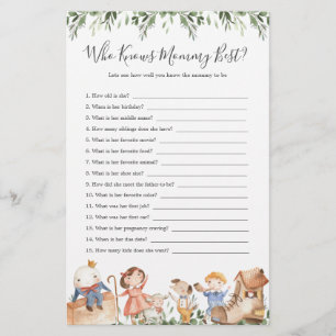 Nursery Rhymes Baby Shower som känner Mamma bäst