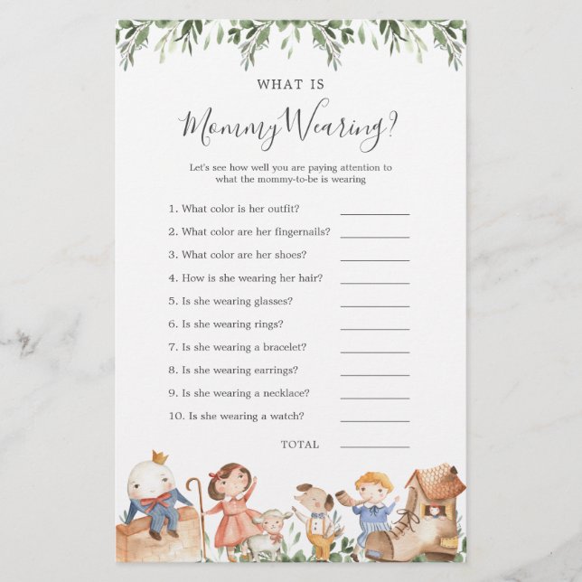 Nursery Rhymes Baby Shower What is Mamma Wear (Framsida)