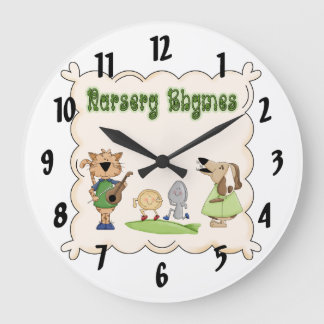 Nursery Rhymes Cow & Fiddle Kids Clock Stor Klocka