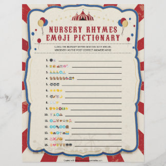 Nursery Rhymes Emoji [Circus Theme] Brevhuvud
