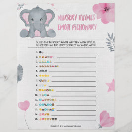Nursery Rhymes Emoji Pictionary [Baby Elephant] Brevhuvud