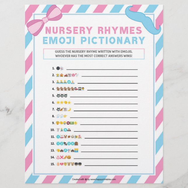 Nursery Rhymes Emoji Pictionary [Gender Surprise] Brevhuvud (Framsida)