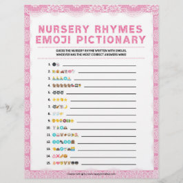 Nursery Rhymes Emoji Pictionary [Luxury Snöre Rosa Brevhuvud