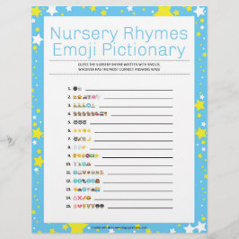 Nursery Rhymes Emoji Pictionary [Starry Night Blue Brevhuvud
