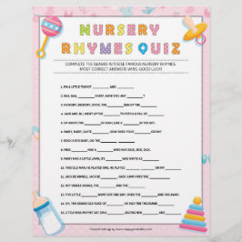 Nursery Rhymes Quiz [Baby Basics Rosa] Brevhuvud